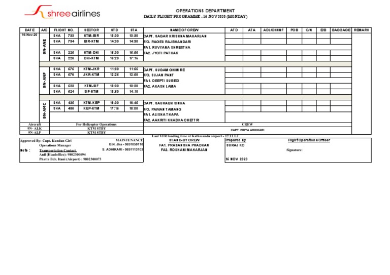 Flight Programme - 16 Nov 2020 | PDF | Aviation | Aeronautics