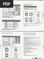 Basic Specifications: Horizontal Dimensions Specifications For Variable Traveling Speed Elevator System