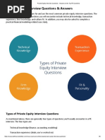 Private Equity Interview Questions - Answers To The Top PE Questions