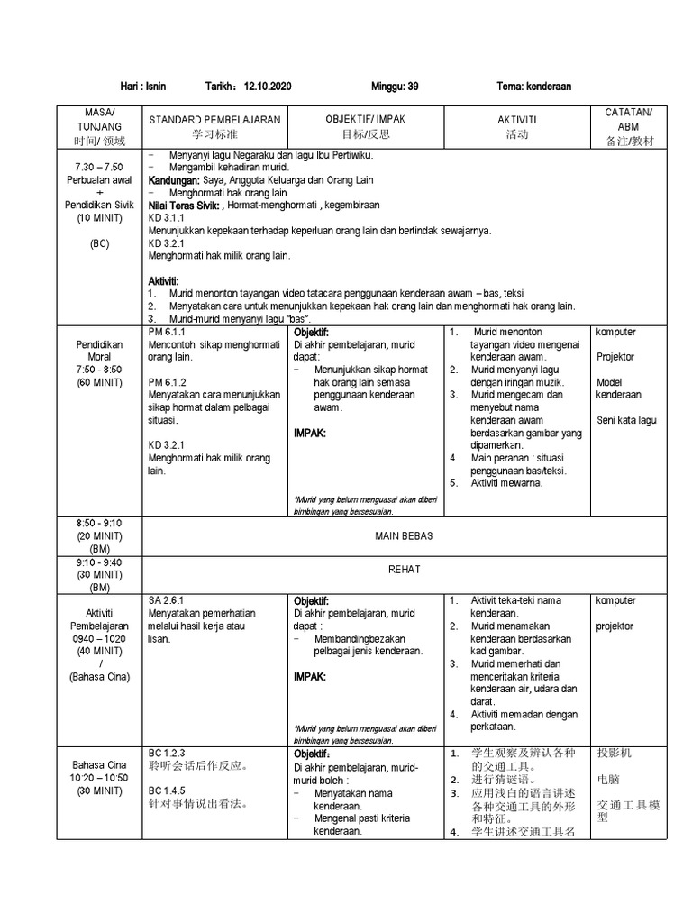 Minggu 39 Kenderaan Pdf