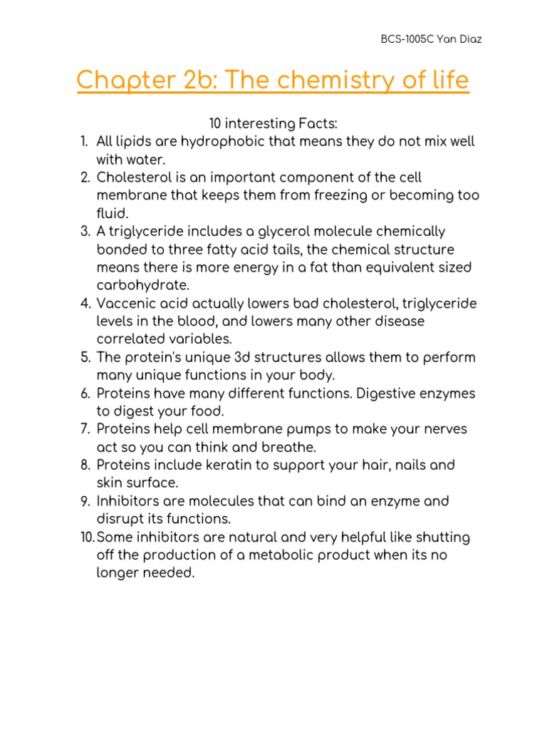 Chapter 2b - The Chemistry of Life | PDF
