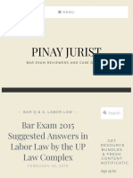 Pinay Jurist: Bar Exam 2015 Suggested Answers in Labor Law by The UP Law Complex