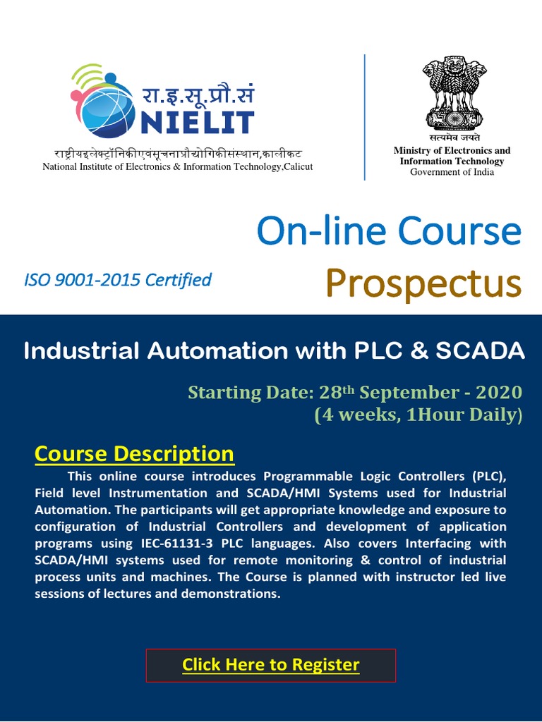 PLC & SCADA Online Course Overview | PDF | Scada | Programmable Logic ...