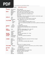 Samsung tab Specifications