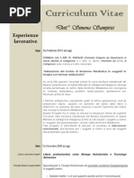 Curriculum vitae dott. Simona Sampirisi Biologa Nutrizionista e dott. in Scienze e Tecnologie Alimentari