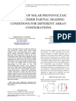 Analysis of Solar Photovoltaic Array Under Partial Shading Conditions For Different Array Configrations