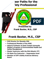 Presented by Frank Baxter, M.S., CSP