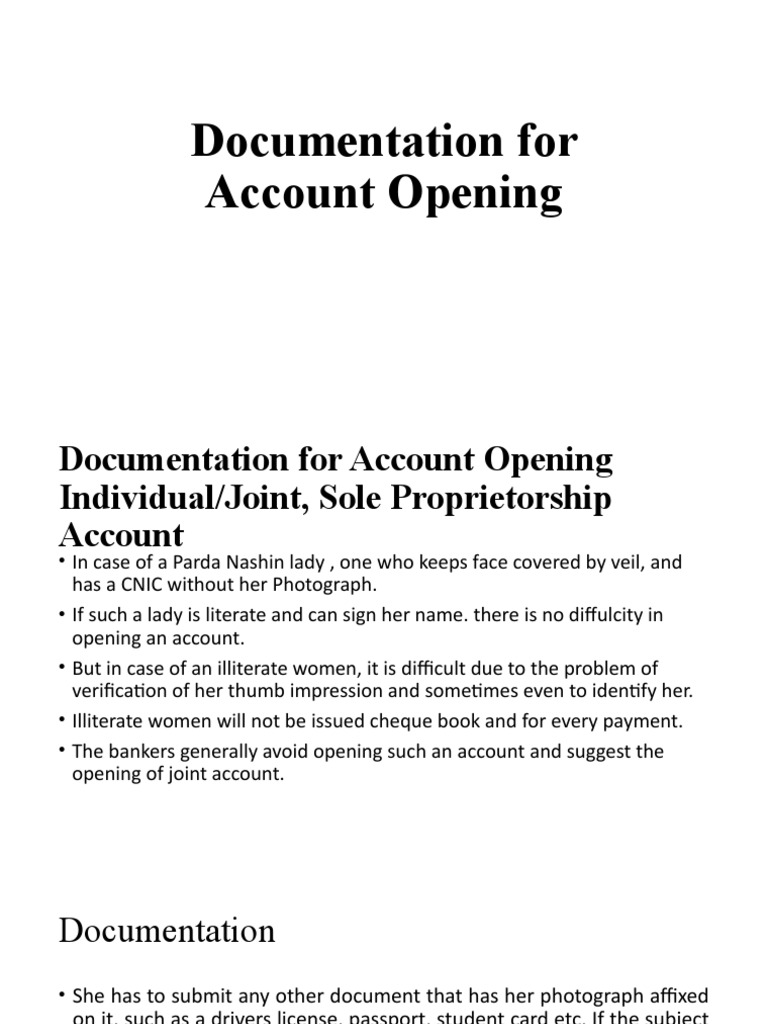 Documentation For Account Opening | PDF | Partnership | Private Law