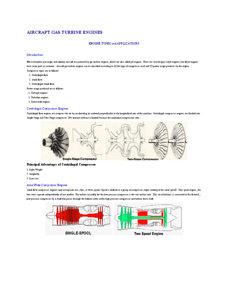 Aircraft Gas Turbine Engine Types | PDF