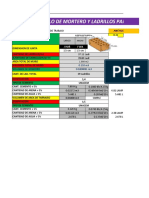 Calculo de Mortero Y Ladrillos para Muro de Ladrillo