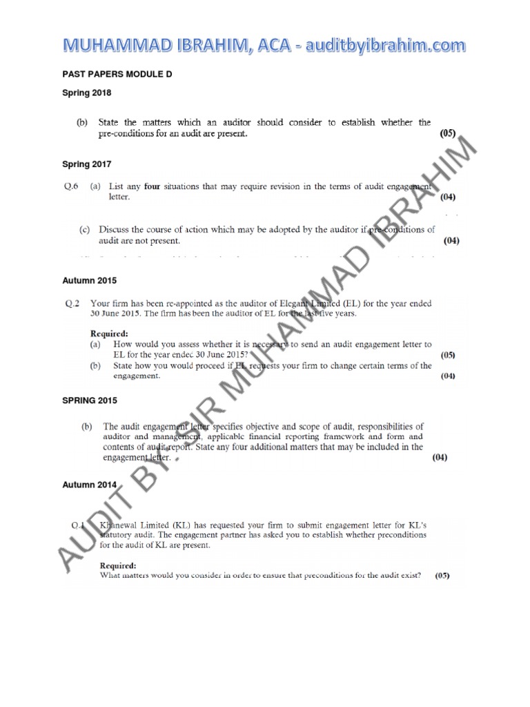 Past Papers Module D Spring 2018 | PDF