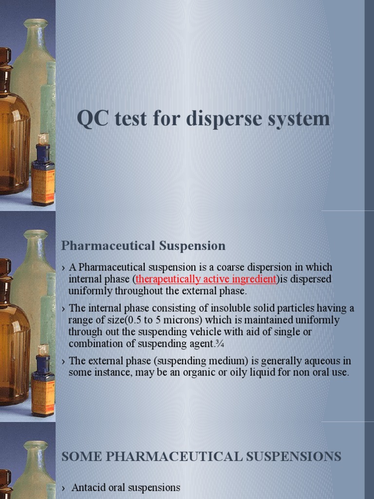 Quality Control Tests for Suspensions | PDF | Emulsion | Suspension ...