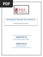 Internship Report Pof Hospital: Dr. Mehfishan Feroz