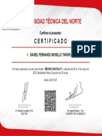 Universidad Técnica Del Norte: Certificado