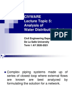 CIVWARE Lecture Topic 5 (Analysis of Water Distribution System) PDF