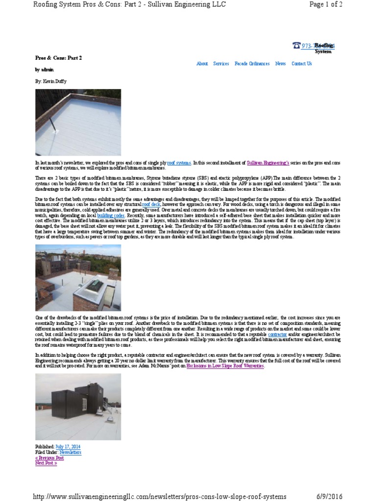 Roofing System Pros & Cons: Part 2: About Services Facade Ordinances ...