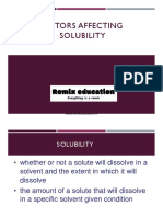 Factors Affecting Solubility (1) Yy