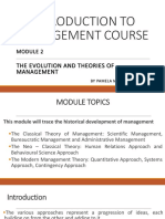 EVOLUTION OF MANAGEMENT THEORIES