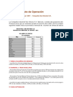 El Presupuesto de Operación: Caso: Presupuesto Anual 2021 - Compañía San Antonio S.A