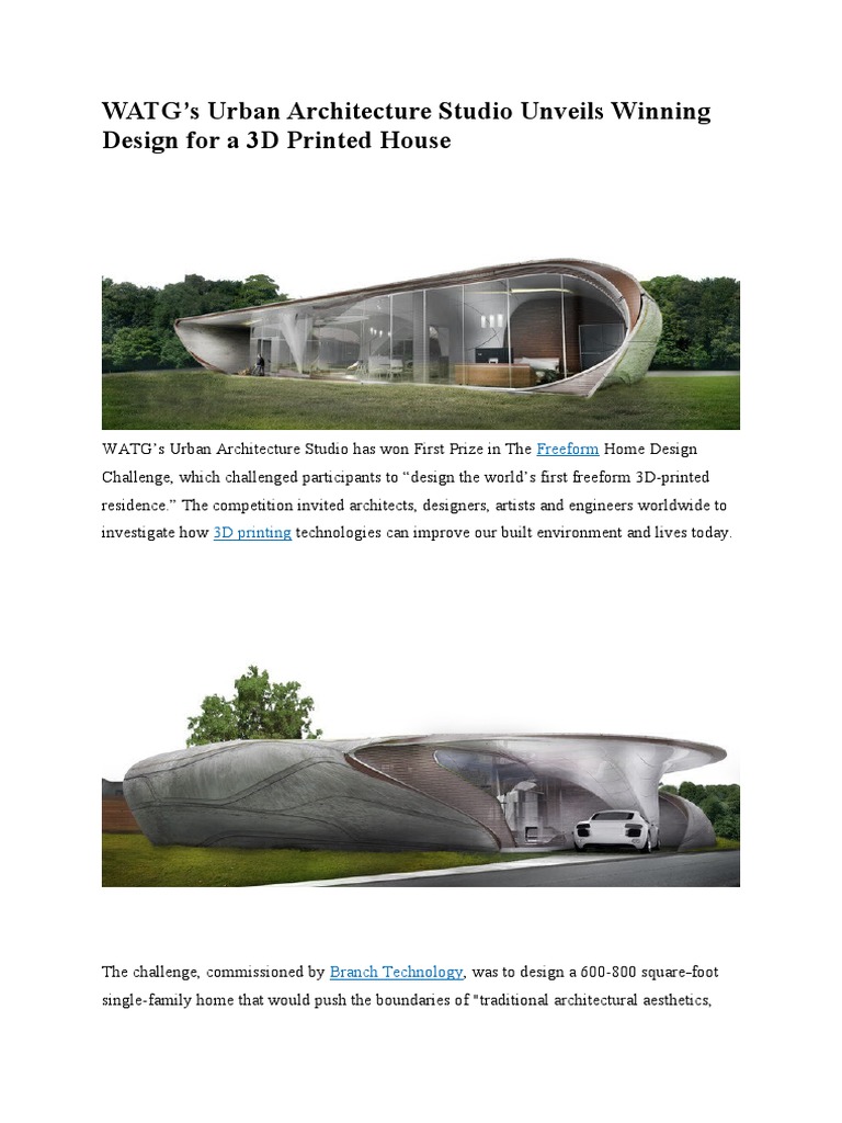 WATG's Urban Architecture Studio Unveils Winning Design For A 3D ...