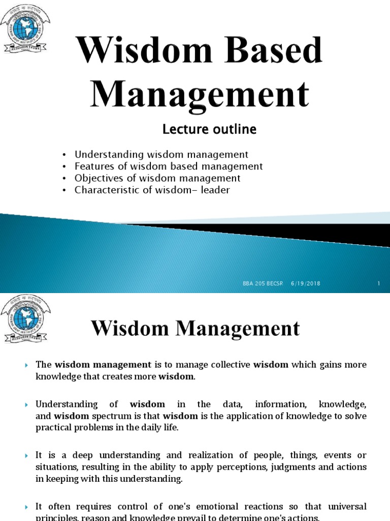 Wisdom Management in Business Leadership | PDF | Wisdom | Self