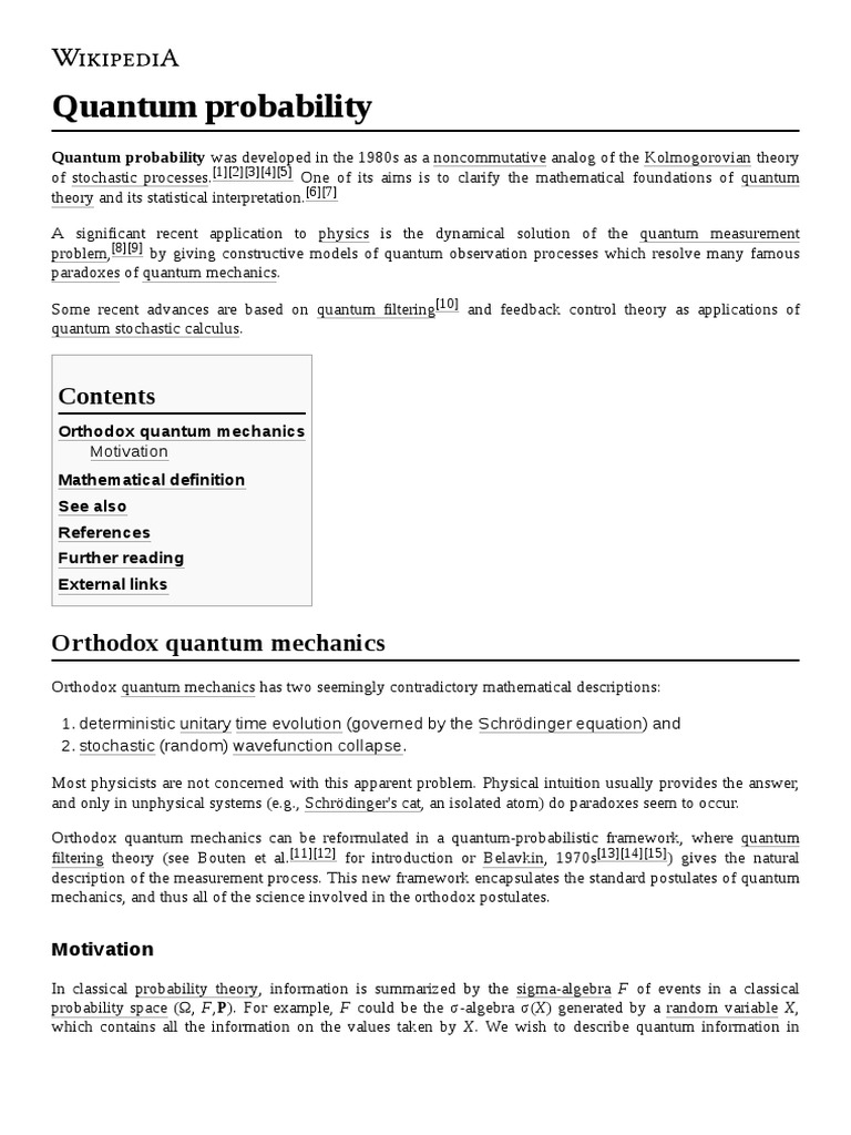 Quantum Probability | PDF | Business