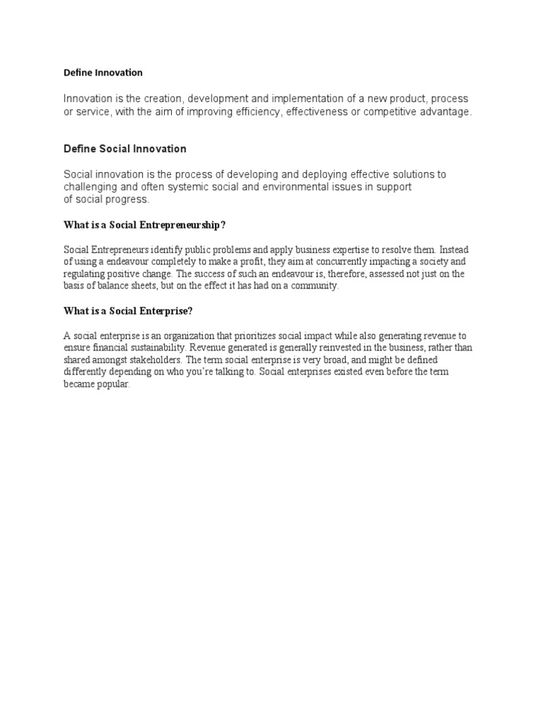 Understanding Social Innovation | PDF