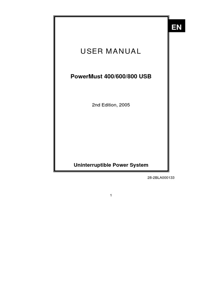 A Guide to the PowerMust 400/600/800 USB Series Uninterruptible Power