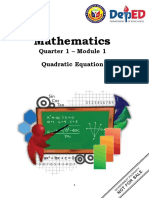 Mathematics: Quarter 1 - Module 1 Quadratic Equation
