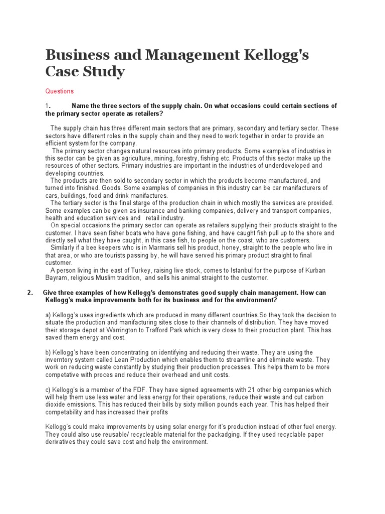 Kelloggs Case Study PDF Retail Waste