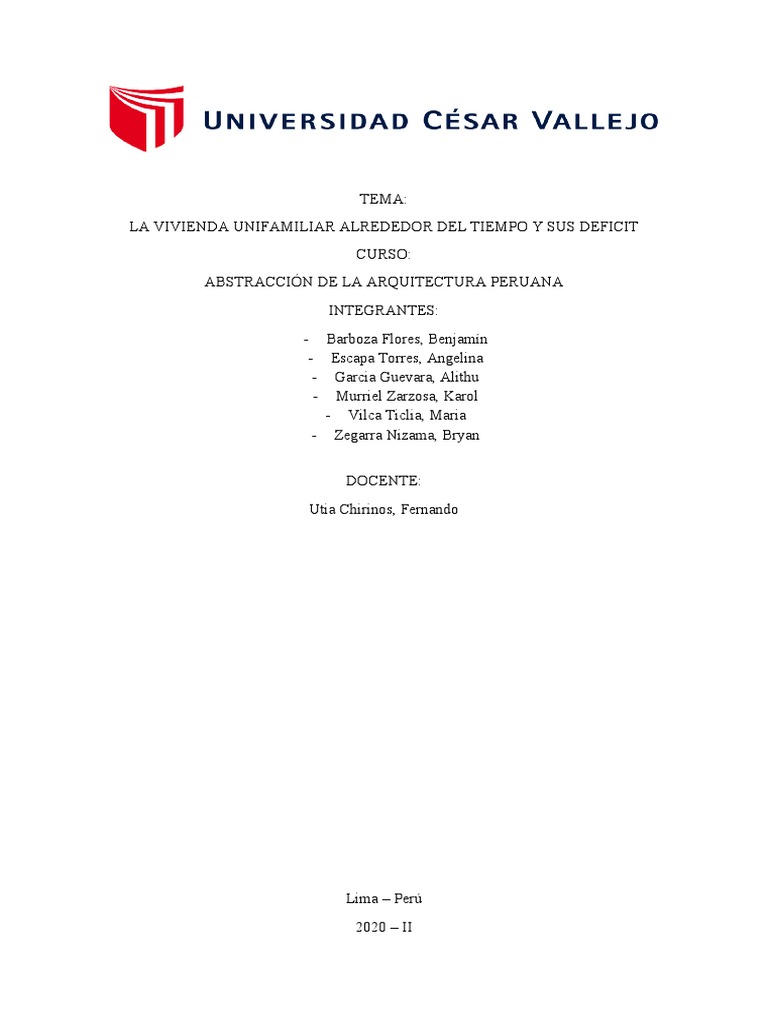 Evolución de la Vivienda Unifamiliar | PDF | Lima | Perú