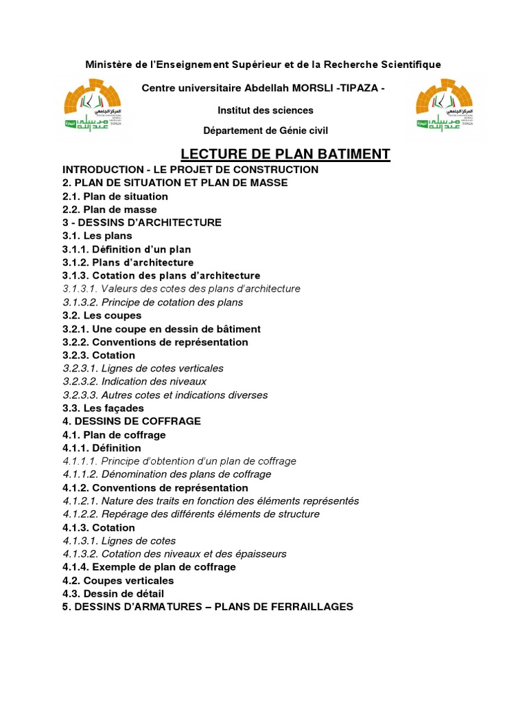 Lecture de Plans de Construction | PDF | Dessin technique | Dessin