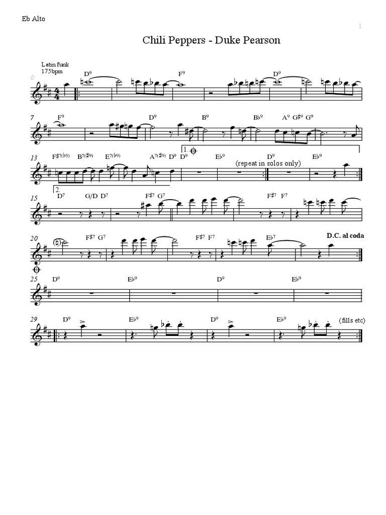 Chili Peppers Duke Pearson Eb PDF