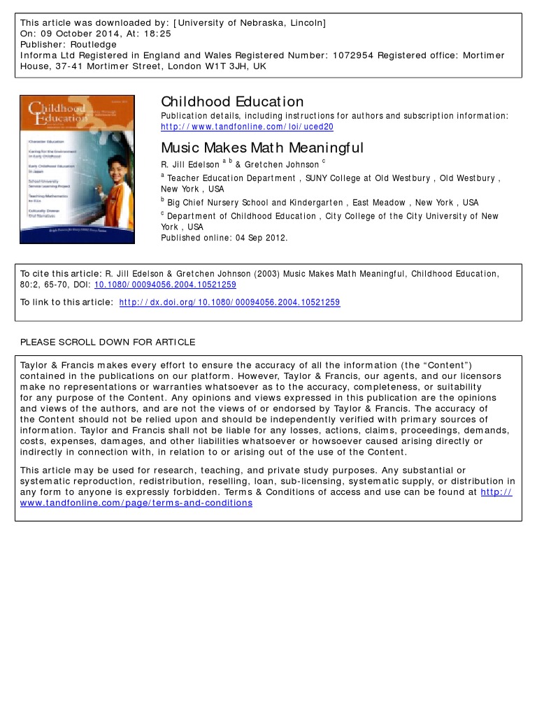 Integrating Music and Math in Education | PDF | Orchestras | Teaching ...