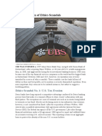 UBS: A Pattern of Ethics Scandals: Ethics Scandal No. 1: U.S. Tax Evasion