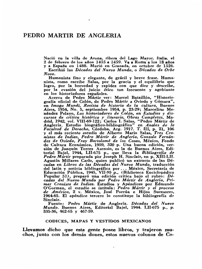 Biografía de Pedro Mártir de Anglería | PDF | Ropa | Naturaleza