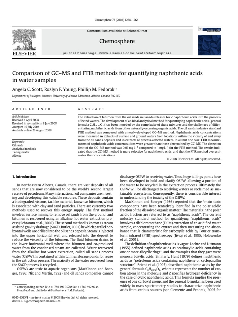 Comparison of GC MS and FTIR Methods For | PDF | Chemical Substances ...