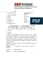 Silabo Metodologia Del Trabajo Universitario PDF