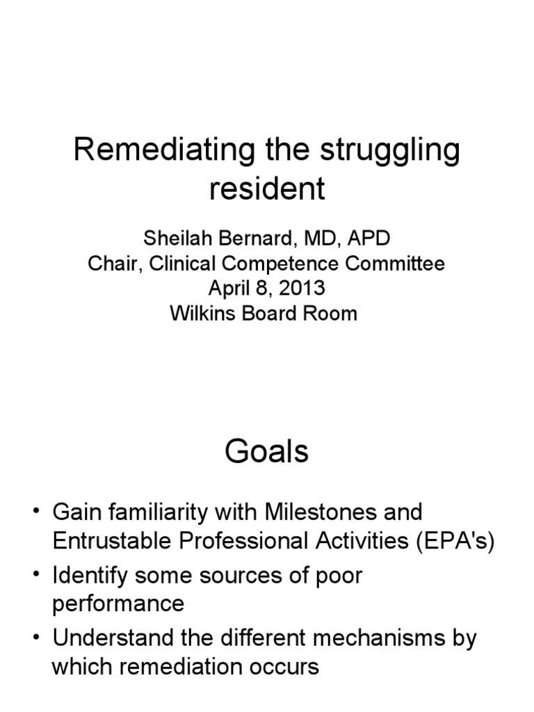 Remediation Strategies for Struggling Residents | PDF | Patient ...