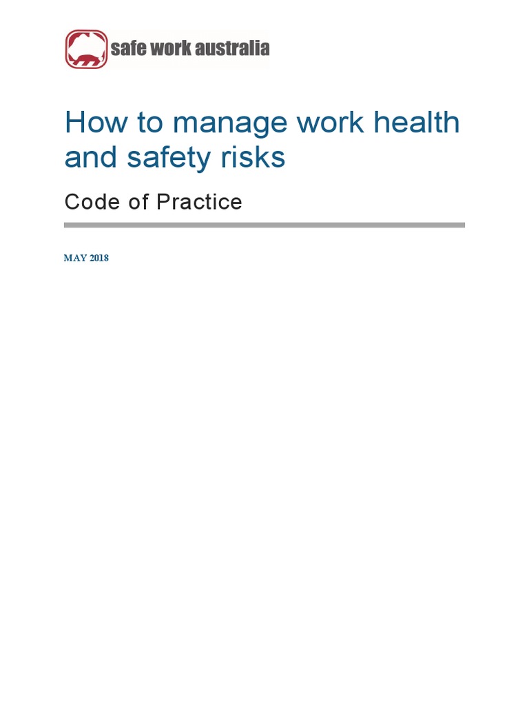 How To Manage Work Health and Safety Risks Code of Practice PDF