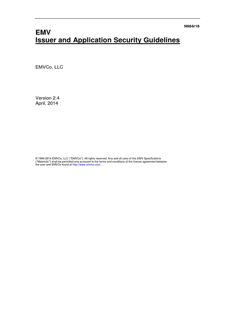 EMV Issuer and Application Security Guidelines | PDF | Emv | Public Key ...