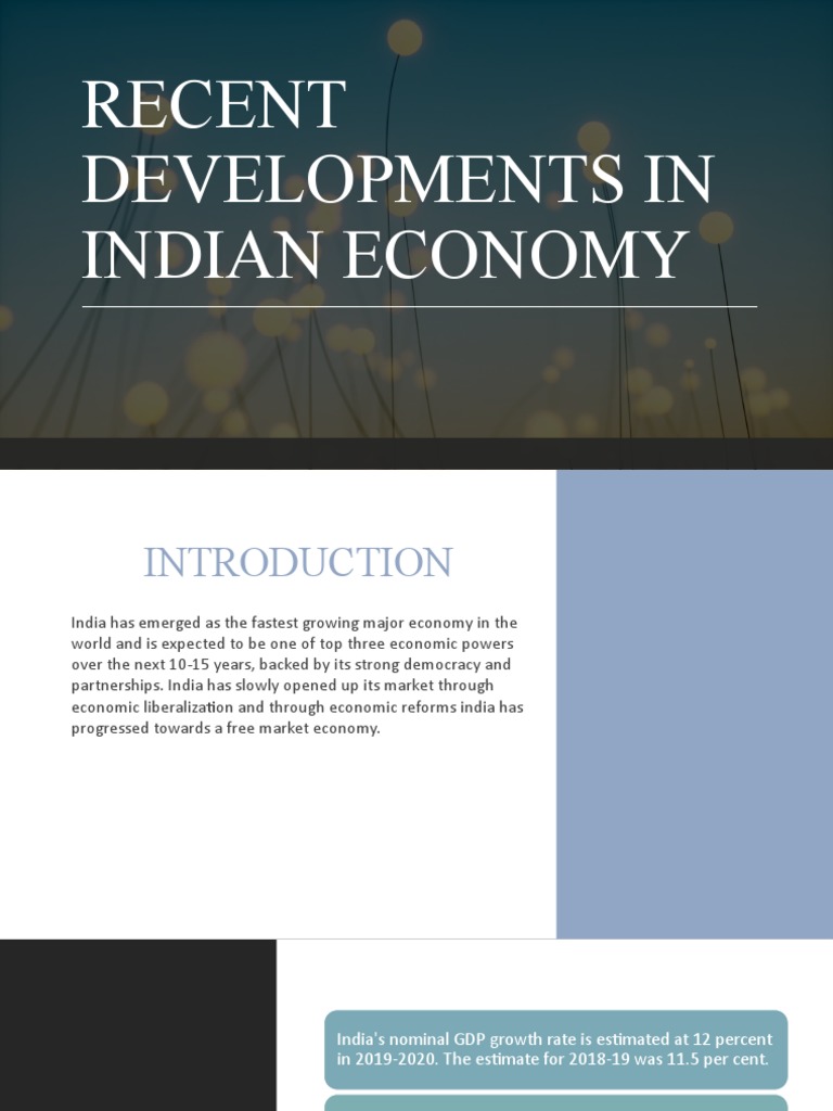 Recent Developments in Indian Economy | PDF | Economic Growth | Economies