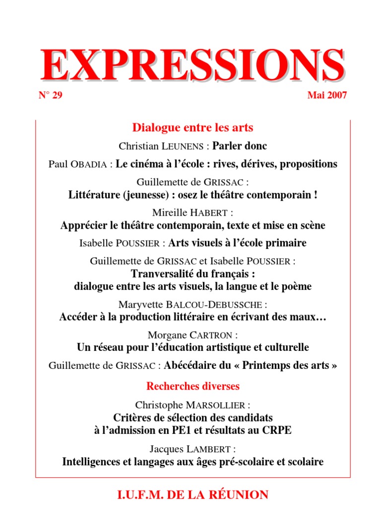 Expressions 29, PDF, Cinématographie