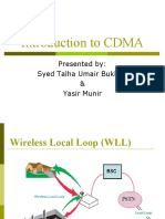 Introduction To CDMA: Presented By: Syed Talha Umair Bukhari & Yasir Munir