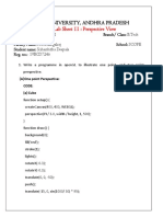 Vit Ap University, Andhra Pradesh: Lab Sheet 11: Perspective View