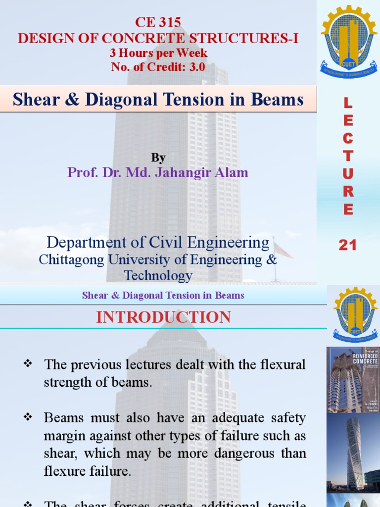 Shear & Diagonal Tension in Beams | Download Free PDF | Bending | Beam ...