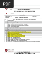 Department of Information Technology: Question Bank Department: IT Semester: II Class:-BE Subject:-Ubiquitous Computing