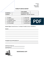 Forklift Service Report: Form No.: Rev: Effective Date: Prepared by