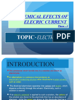 CHEMICAL EFECTS OF ELECTRIC CURRENT ,,,,,,,, Topic - ELECTROLYTE