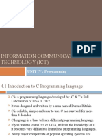 Information Communication Technology (Ict) : UNIT IV: Programming
